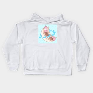 Moon cake sandwich with rabbits Kids Hoodie